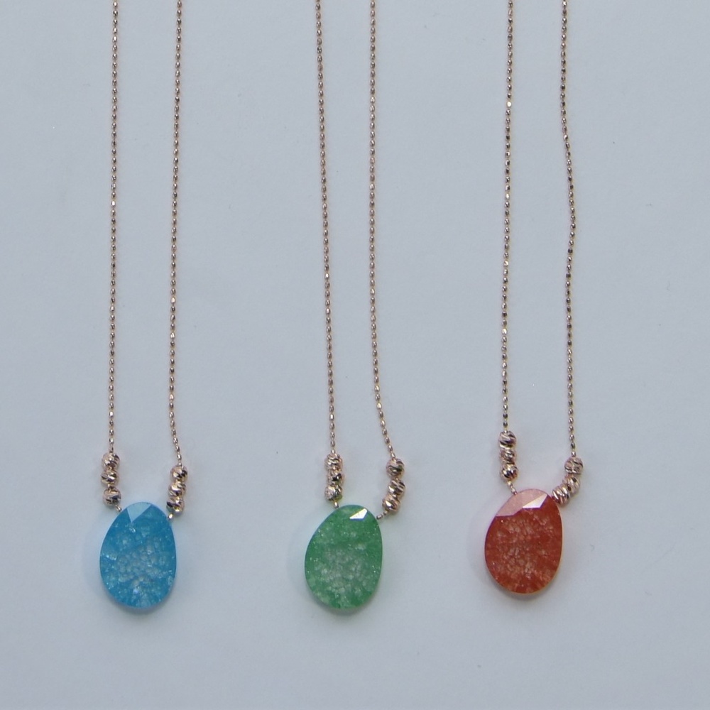 Green cubic zirconia necklace - Picture 5 of 7